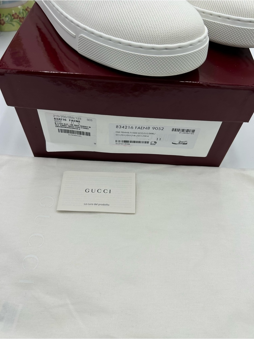 Men's Gucci ace slip on sneakers size 11 fits 12 US made in Italy - Picture 6 of 11